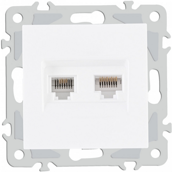 

Розетка телефонная RJ-11 + Ethernet RJ-45 Arte Milano am-206 206.44-1.white, Белый, am-206 206.44-1.white