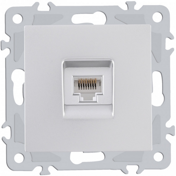 

Розетка Ethernet RJ-45 Arte Milano am-206 206.45-1.silver, Серый, am-206 206.45-1.silver