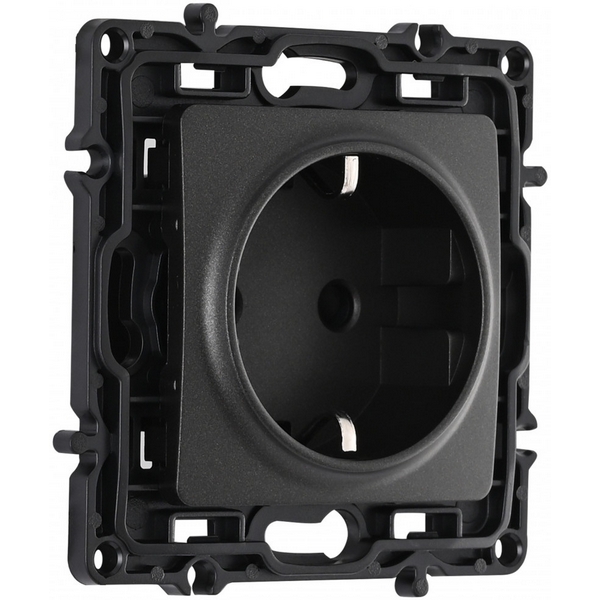 

Розетка с заземлением Arte Milano am-217 217.40-1.black, Черный, am-217 217.40-1.black