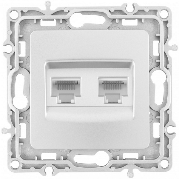 

Розетка Ethernet RJ-45 Arte Milano am-217 217.45-2.silver, Серый, am-217 217.45-2.silver