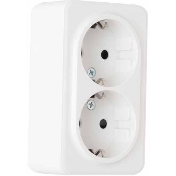 

Розетка накладная двойная с заземлением и шторкой Arte Milano am-310 310.40-2.white, Белый, am-310 310.40-2.white