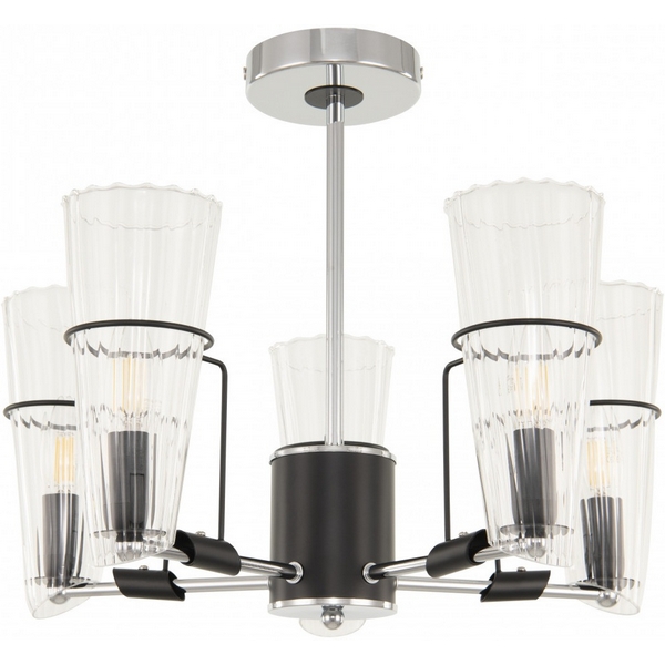 

Потолочная люстра на штанге Arte Milano Napoli-328107 328107/5 CR.BK, Хром, Napoli-328107 328107/5 CR.BK