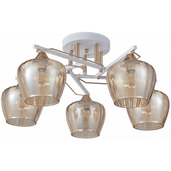 

Потолочная люстра на штанге Arte Milano AMALFI 329508/5 WH+FG, Янтарный, Amalfi 329508/5 WH+FG