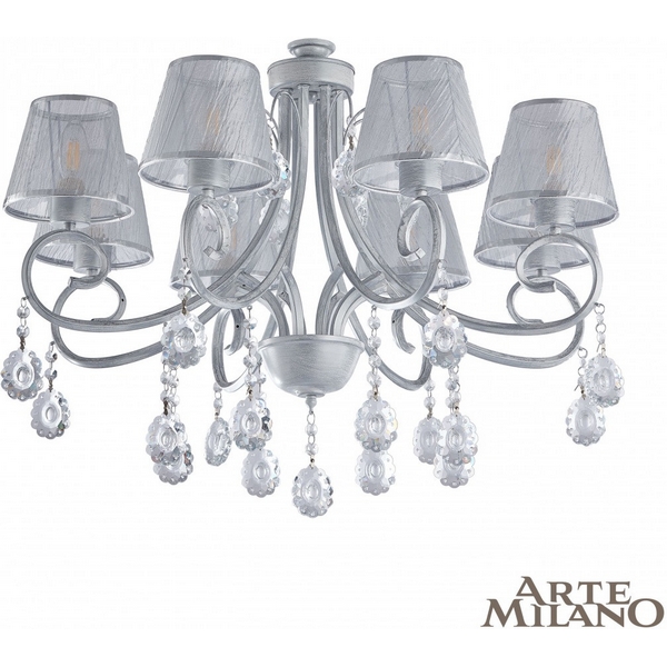 

Потолочная люстра Arte Milano Amalfi-7146 337146/8 WT+SL, Серебро, Amalfi-7146 337146/8 WT+SL