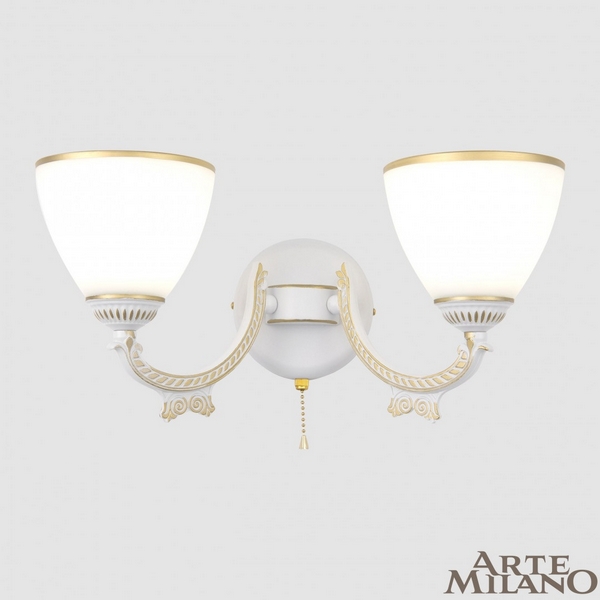 

Бра с выключателем Arte Milano AM342837 342837/2W WT+G, Золото, AM342837 342837/2W WT+G