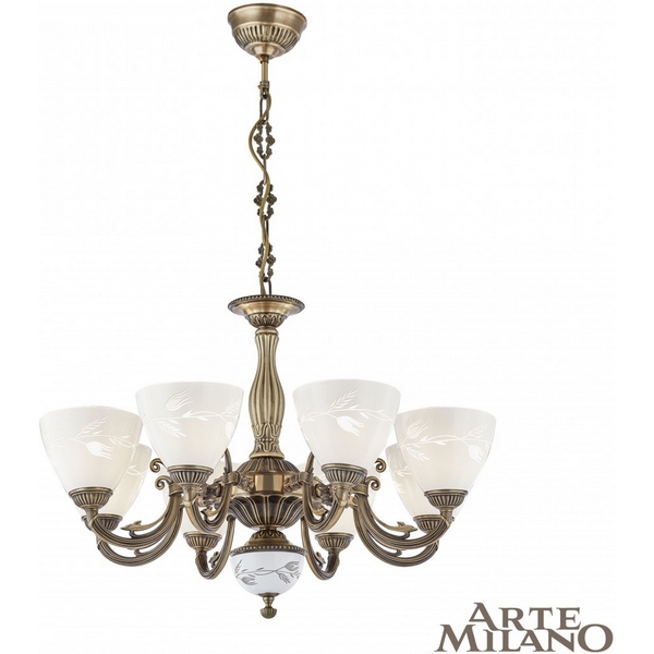 

Подвесная люстра Arte Milano AM343659 343659/8 AB, Бронза, AM343659 343659/8 AB