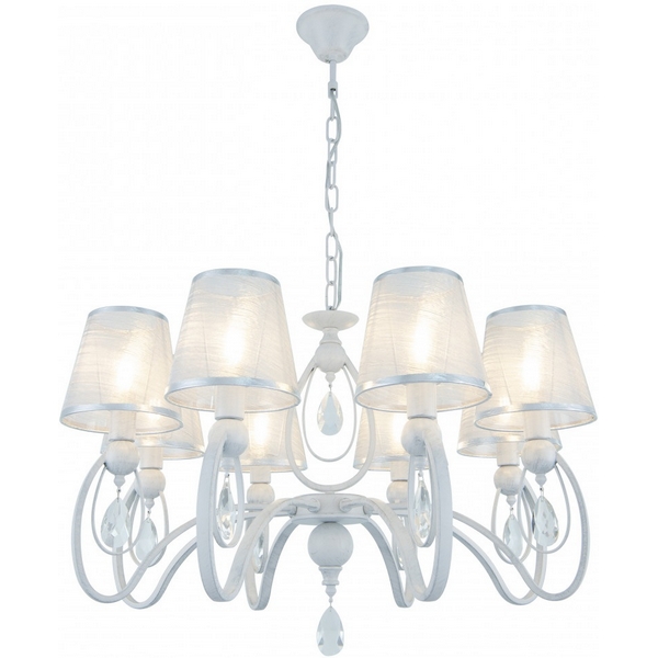 

Подвесная люстра Arte Milano AM347203 347203/8 WT+SL с подвесками, Серебро, AM347203 347203/8 WT+SL