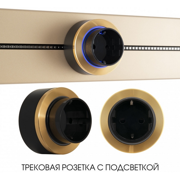 Трековая розетка с подсветкой Arte Milano Am-track-sockets-39 397952TS/ES Gold