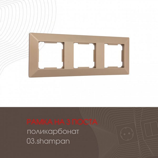 

Рамка на 3 поста (шампань) Arte Milano am-503.03 503.03-3.shampan, am-503.03 503.03-3.shampan