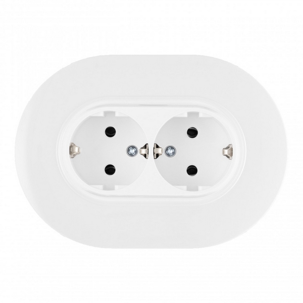 Изображение товара Встраиваемая двойная розетка Arte Milano SET08-double-40-2 белая
