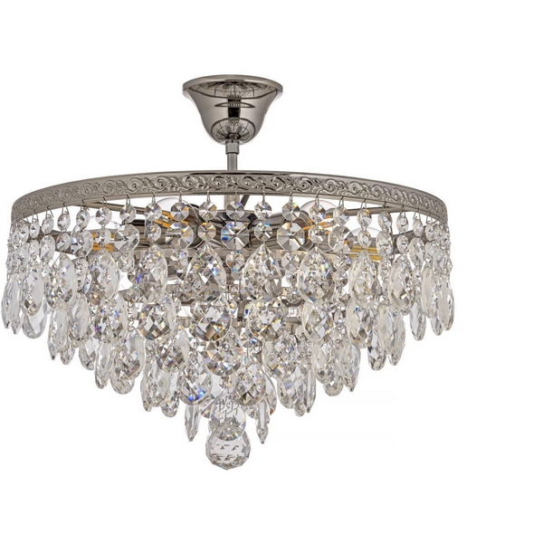 

Потолочная люстра хрустальная на штанге Arti Lampadari Castellana Nickel Castellana E 1.3.30.608 N, Прозрачный, Castellana Nickel Castellana E 1.3.30.608 N
