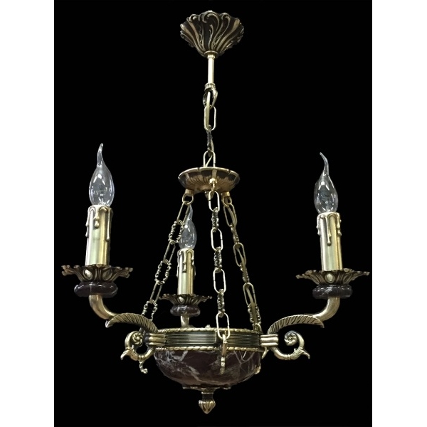 Изображение товара Подвесная люстра НК-О-3 ФВ (160) Бордовая яшма