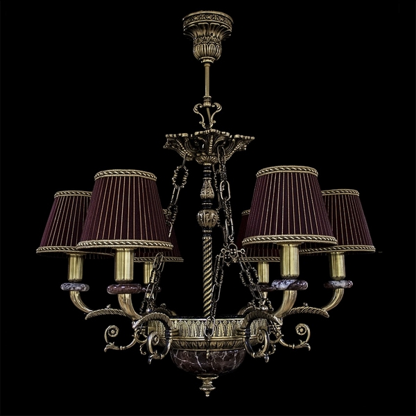 

Подвесная люстра с абажуром НК-О-6 ФВ Бордовая яшма Мастерская А.А.В., Бордовый, НК-О-6 ФВ Бордовая яшма