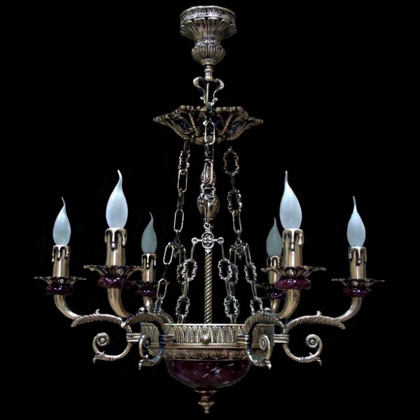 Изображение товара Подвесная люстра НК О 6 ФВ Бордовая яшма Мастерская А А В