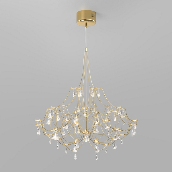 

Светодиодная люстра с декором из хрусталя и с пультом дистанционного управления Bogate's Adit 90400 LED, Латунь, Adit 90400 LED