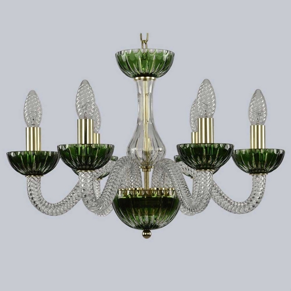 

Подвесная люстра с хрусталем 1308/6/165 Cl/Clear-Green/H-1K Bohemia 1308 G, 1308 1308/6/165 G Cl/Clear-Green/H-1K