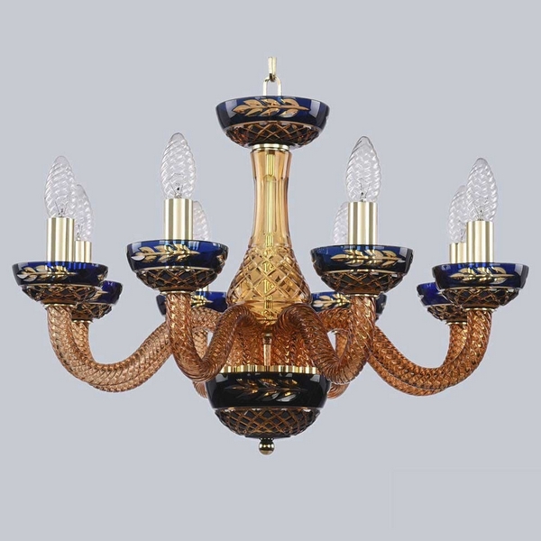 

Подвесная люстра с хрусталем 1308/8/195 Am/Amber-Blue/H-1J Bohemia 1308 G, 1308 1308/8/195 G Am/Amber-Blue/H-1J