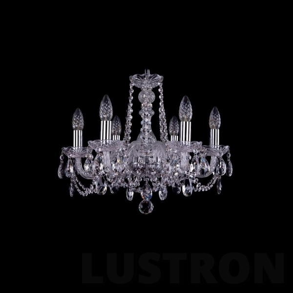 

Люстра хрустальная Bohemia 1402 1402/6/160/Ni подсвечник, Прозрачный, 1402 1402/6/160 Ni