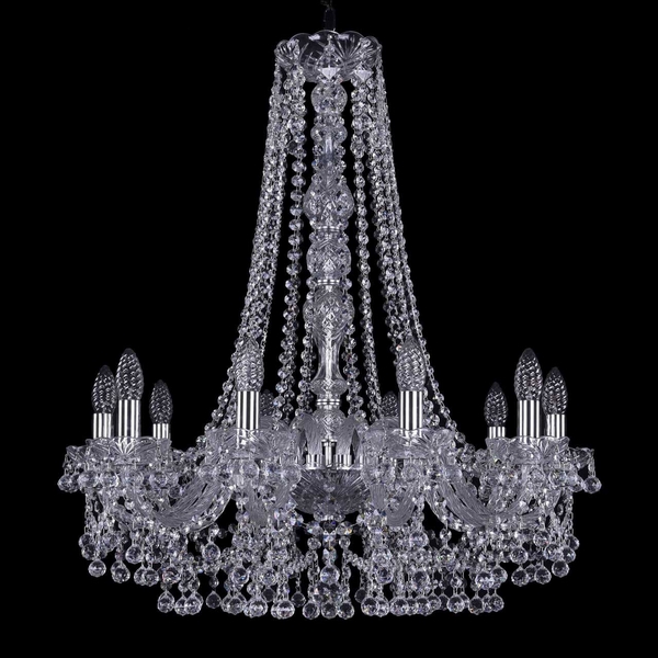 

Подвесная люстра хрустальная Bohemia 1409 1409/10/240/Ni подсвечник, Прозрачный, 1409 1409/10/240 Ni