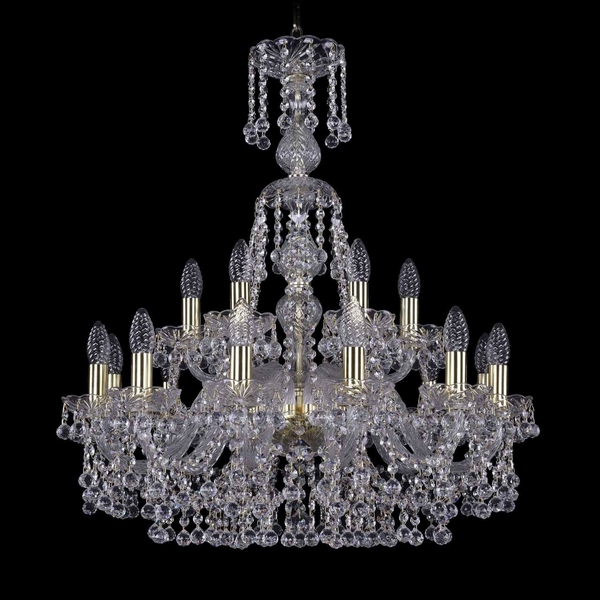 

Подвесная люстра Bohemia 1409 1409/12+6/240/XL-76/G, Прозрачный, 1409 1409/12+6/240/XL-76 G