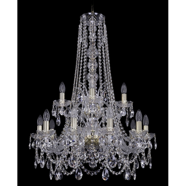 

Подвесная люстра Bohemia 1411 1411/10+5/240/h-94/2d/G, Прозрачный, 1411 1411/10+5/240/h-94/2d G