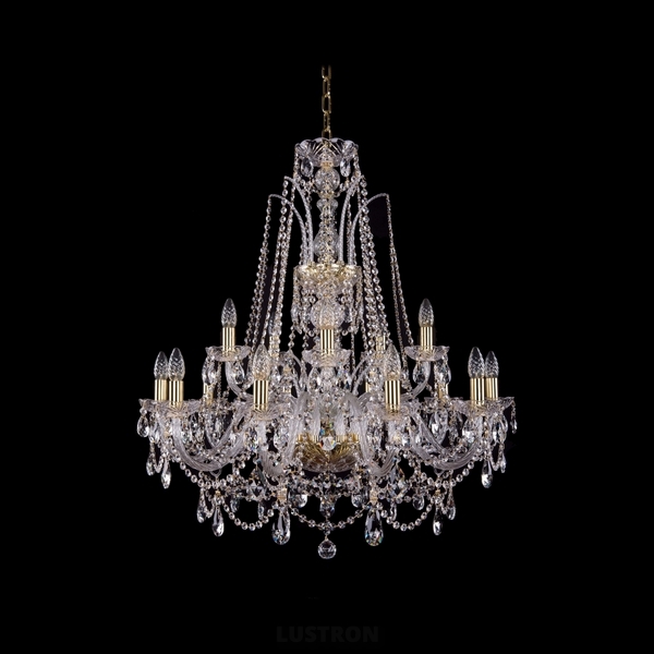 

Люстра Bohemia 1411 1411/10+5/300/G, Прозрачный, 1411 1411/10+5/300 G