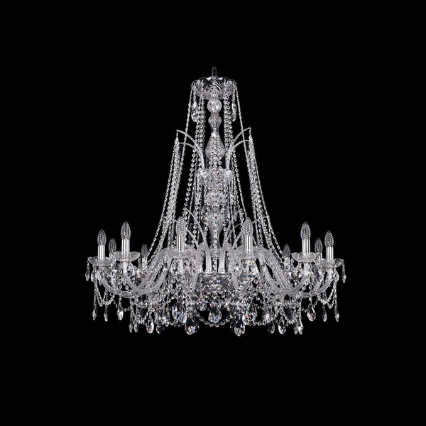 

Подвесная люстра Bohemia 1411 1411/12/360/XL-96/Ni, Прозрачный, 1411 1411/12/360/XL-96 Ni