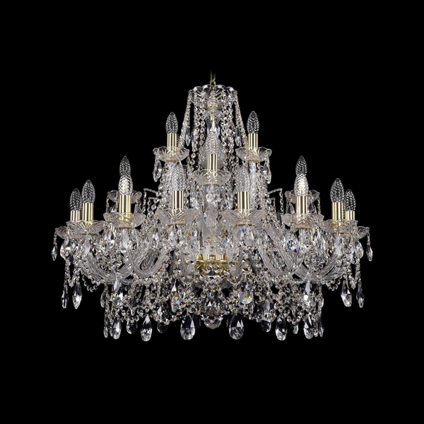 

Подвесная люстра Bohemia 1411 1411/16+8+4/300/G, Прозрачный, 1411 1411/16+8+4/300 G