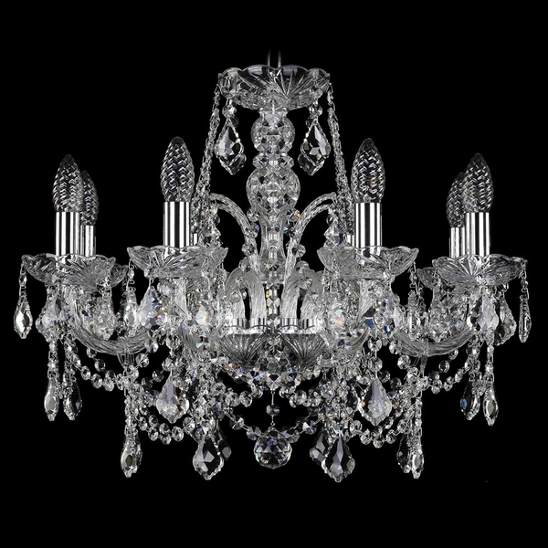 

Подвесная люстра Bohemia 1411 1411/8/195/Ni/Leafs, Прозрачный, 1411 1411/8/195 Ni Leafs