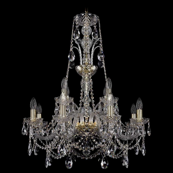 

Подвесная люстра Bohemia 1411 1411/8+4/240/XL-83/G, Прозрачный, 1411 1411/8+4/240/XL-83 G