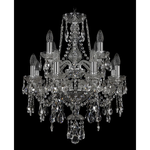 

Подвесная люстра Bohemia 1415 1415/8+4/165/2d/Ni, Прозрачный, 1415 1415/8+4/165/2d Ni