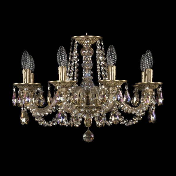 

Подвесная люстра хрустальная Ivele Crystal 16102/8/195 FP M801 (Bohemia), Латунь, Ivele Crystal 16102/8/195 FP M801