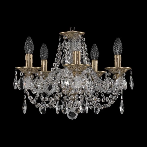 

Подвесная люстра хрустальная Ivele Crystal 16106/5/141 FP (Bohemia), Латунь, Ivele Crystal 16106/5/141 FP