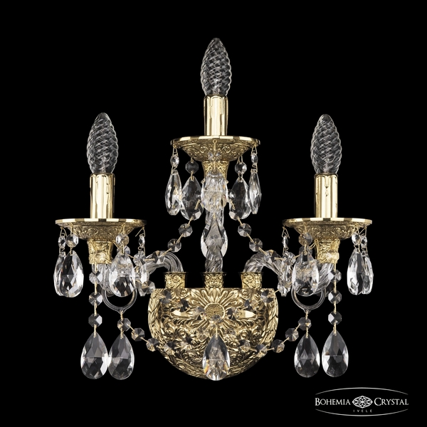 

Бра хрустальное Ivele Crystal 16113B/2+1/141 G (Bohemia), Золото, Ivele Crystal 16113B/2+1/141 G