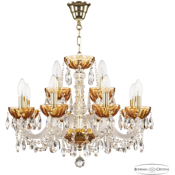 

Подвесная люстра Bohemia 5402 5402/8+4/195 G Amber/M-1H, 5402 5402/8+4/195 G Amber/M-1H