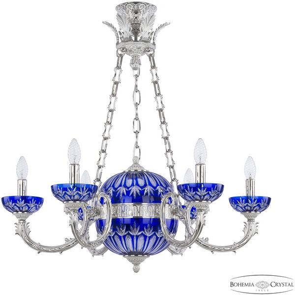 

Подвесная люстра хрустальная 71009P/6/210 NW Clear-Blue/H-1I Bohemia Florence P Y8, Синий, Florence 71009P/6/210 NW P Clear-Blue/H-1I Y8