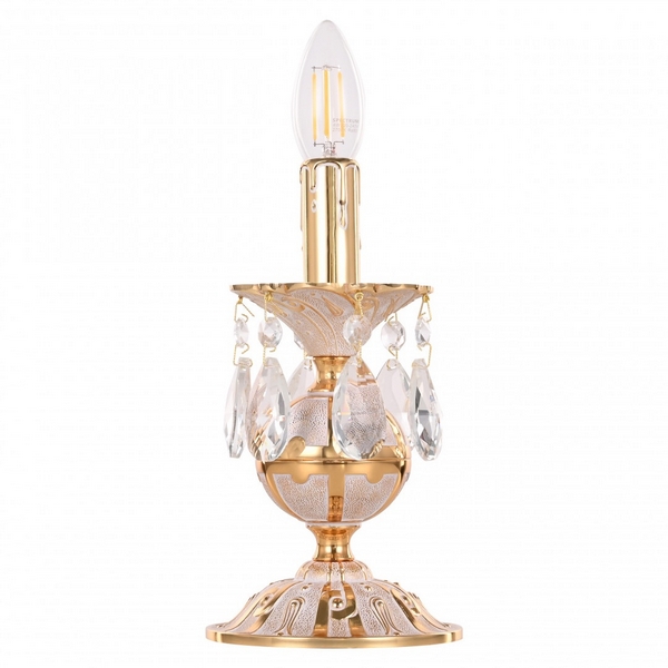 Изображение товара Bohemia AL77500L/1-23 GW — настольная лампа, золото/белый, E14, 40Вт