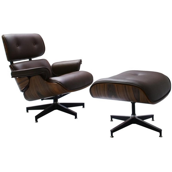 

Кресло и оттоманка коричневые Bradex Home Eames Lounge Chair FR 0006-7, Eames Lounge Chair FR 0006-7