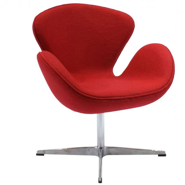 

Кресло красный кашемир Bradex Home Swan Chair FR 0001, Swan Chair FR 0001