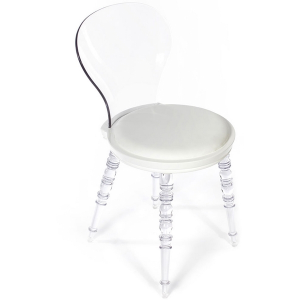 

Стул белый с прозрачными ножками Bradex Home Babel FR 0058, Babel FR 0058