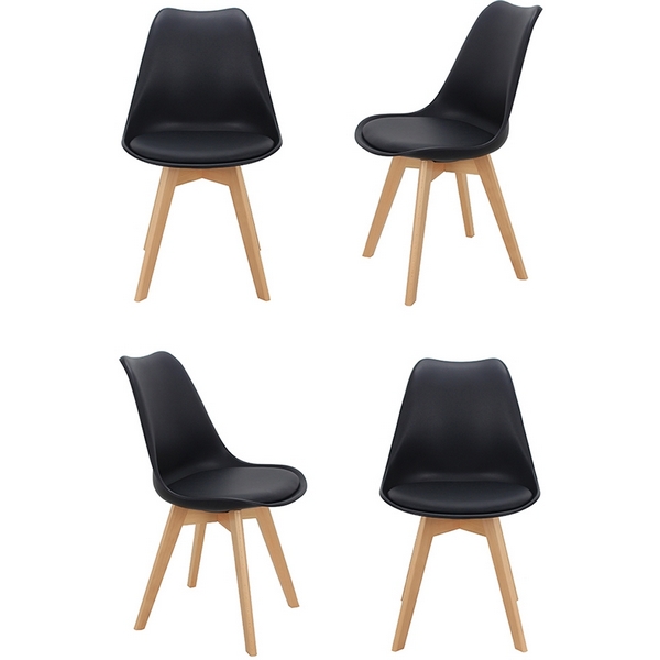 

Комплект из 4-х стульев Bon чёрный Bradex Home Eames FR 0024K, Черный, Eames Bon FR 0024K