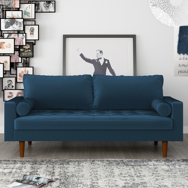 

Диван трехместный синий Bradex Home Scott FR 0479, Scott FR 0479