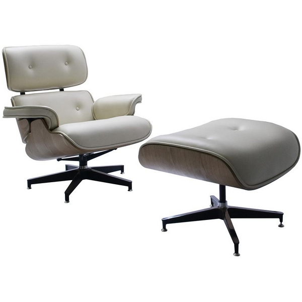 

Кресло и оттоманка бежевые Bradex Home Eames Lounge Chair FR 0596, Бежевый, Eames Lounge Chair FR 0596