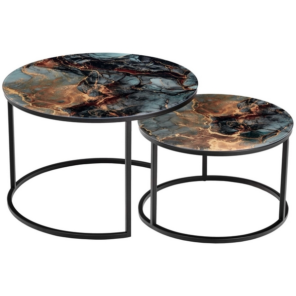 Набор кофейных столиков космический с чёрными ножками, 2шт Bradex Home Tango RF 0205