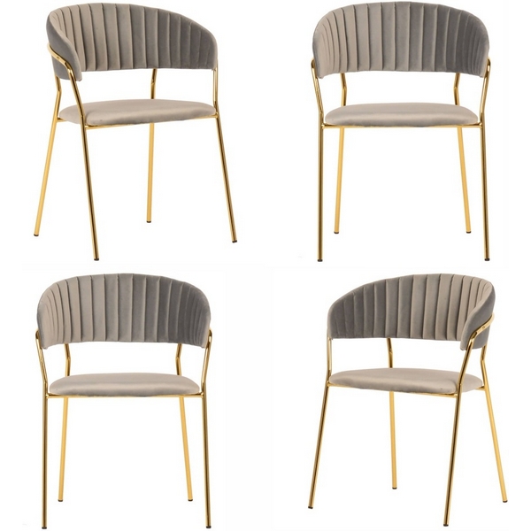 

Комплект из 4-х стульев Bradexhome Turin латте, золотые ножки, FR 0392K