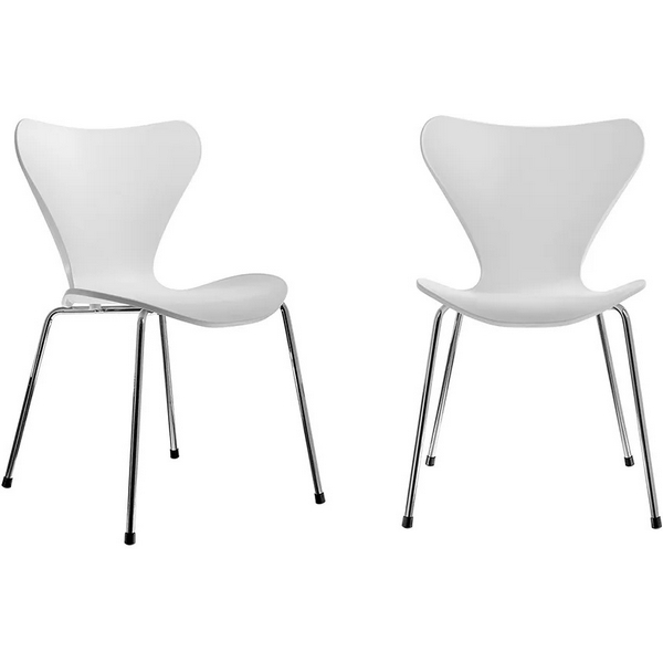 

Комплект из 2-х стульев Seven Style белый с хромированными ножками Bradex Home FR 0424P, FR 0424P