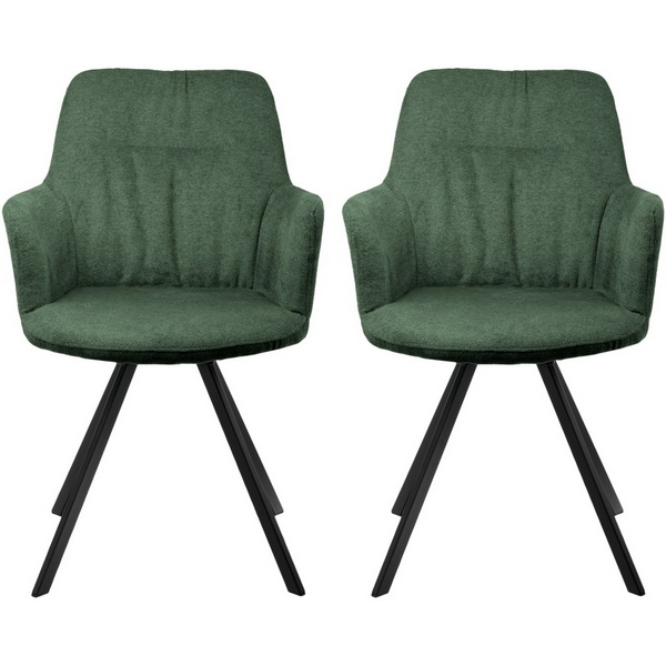 

Комплект из 2-х стульев Bradexhome Grant зелёный шенилл на поворотном механизме, FR 1004P