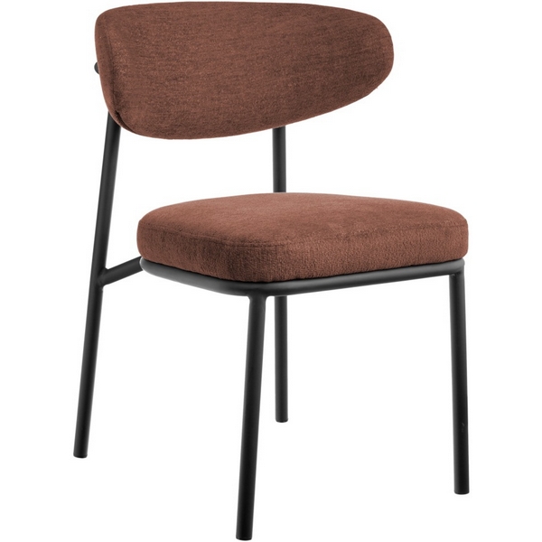 

Стул Bradexhome Lucas 2 терракотовый шенилл с чёрными ножками, FR 1020