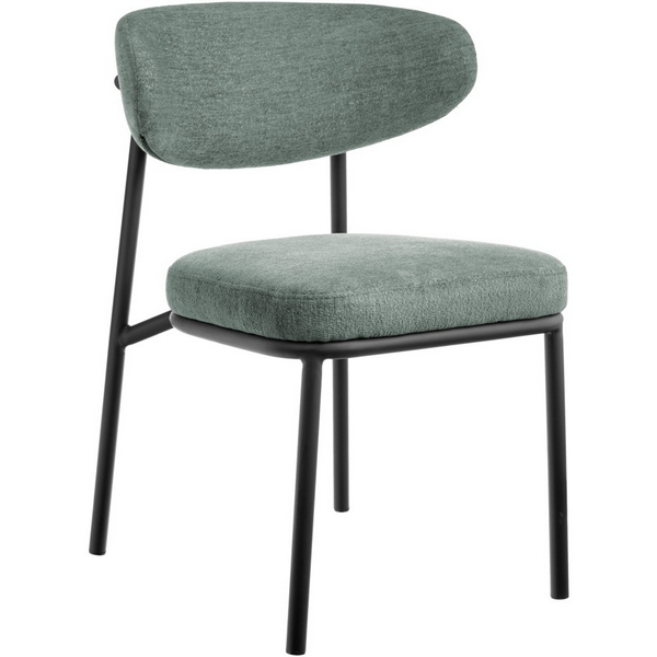 

Стул Bradexhome Lucas 2 шалфей шенилл с чёрными ножками, FR 1021