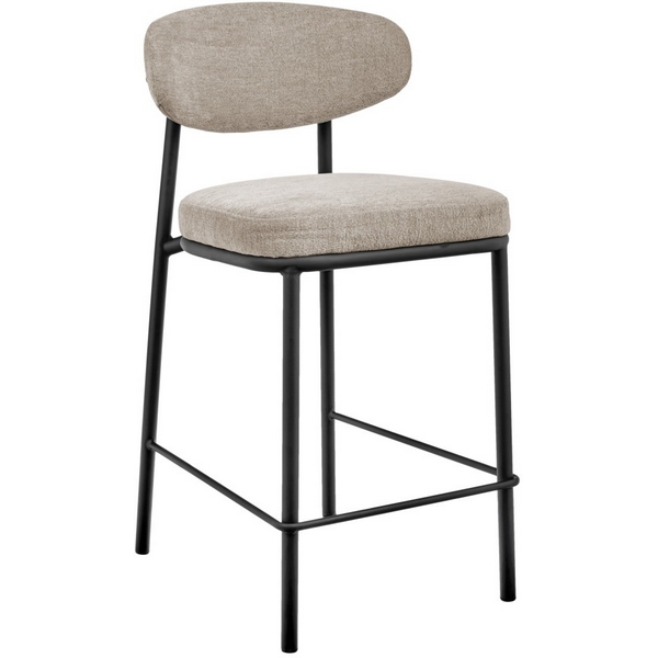 

Стул полубарный Bradexhome Lucas 2 латте шенилл с чёрными ножками Bradex Home, FR 1022